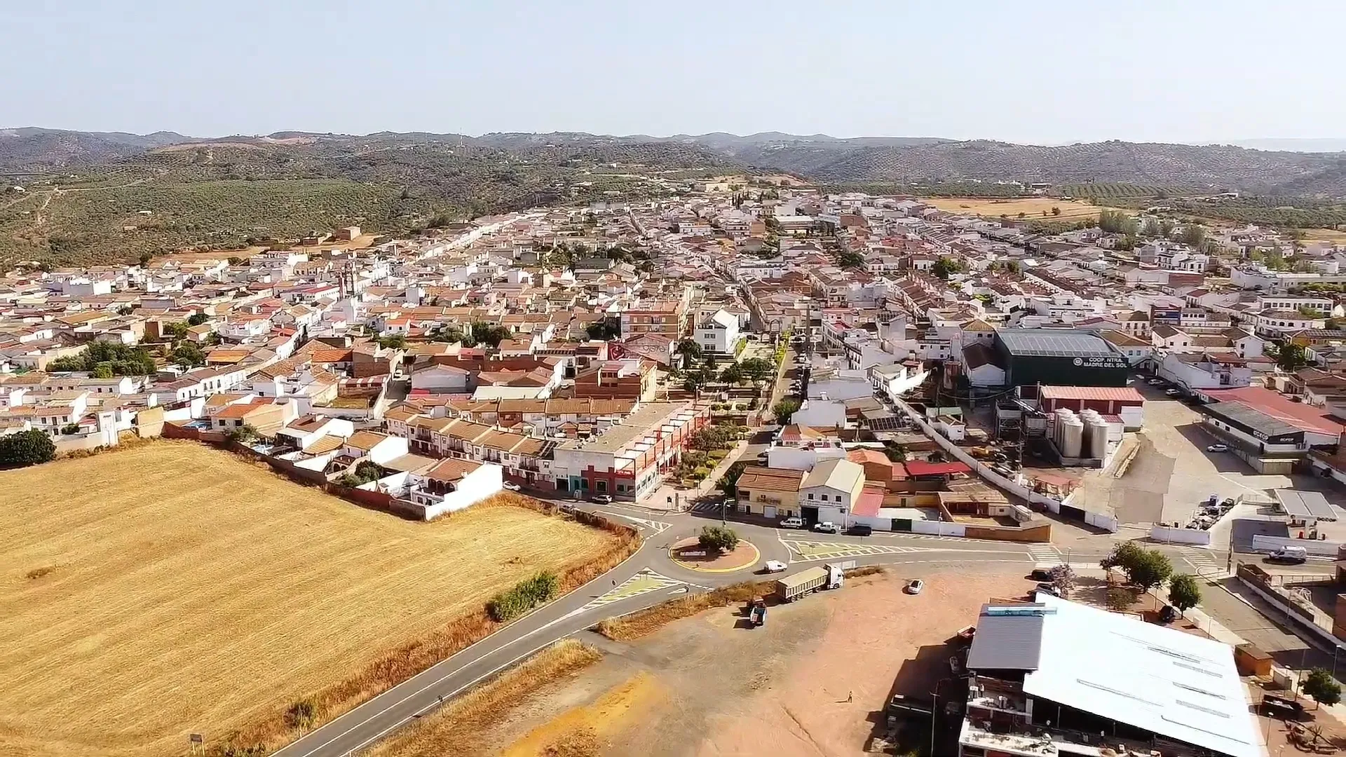 Vista aérea de Adamuz, pueblo natal del militar fallecido.