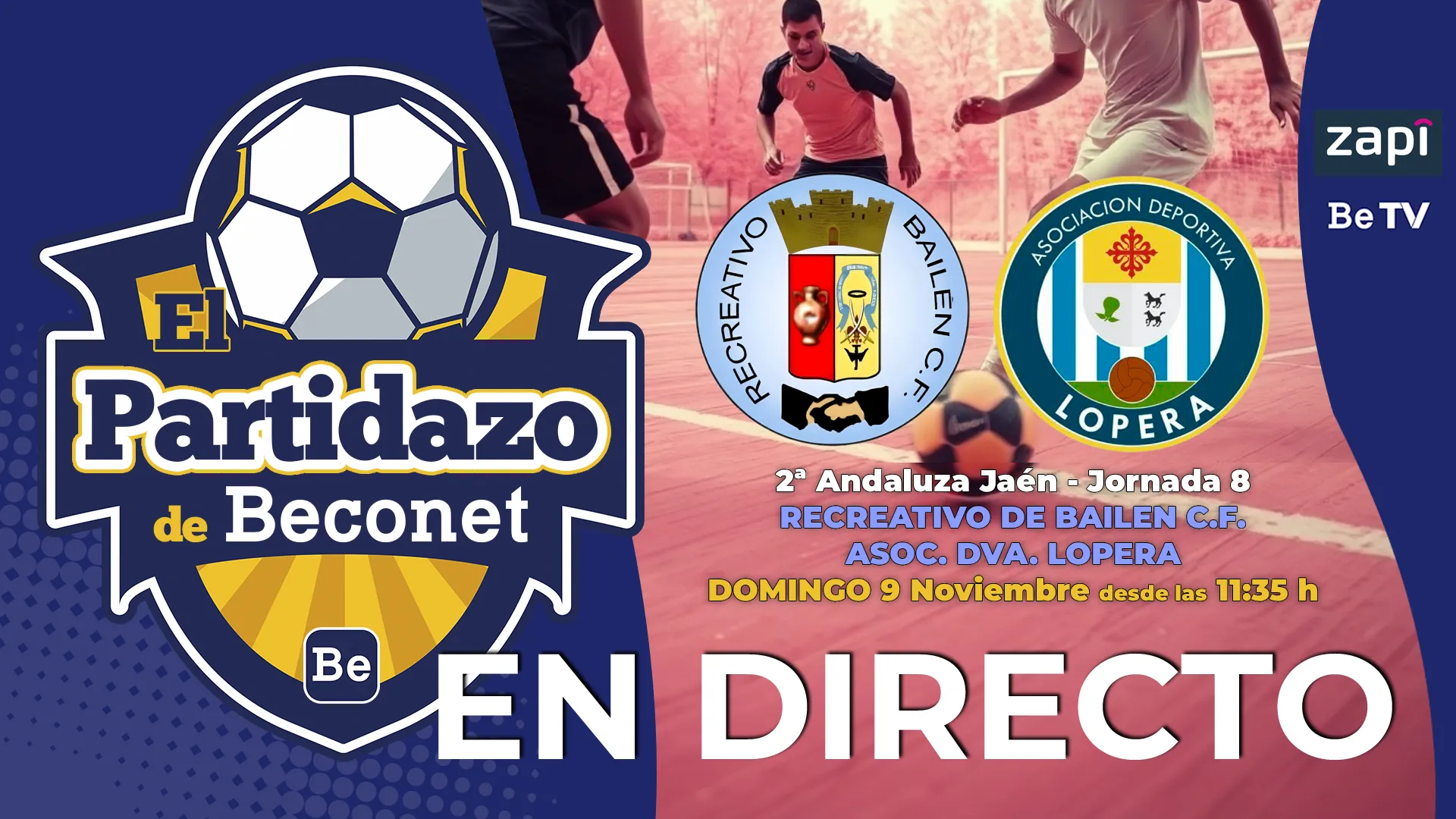 El Partidazo de Beconet trae el choque de la AD Lopera en su visita al Rvo. Bailén