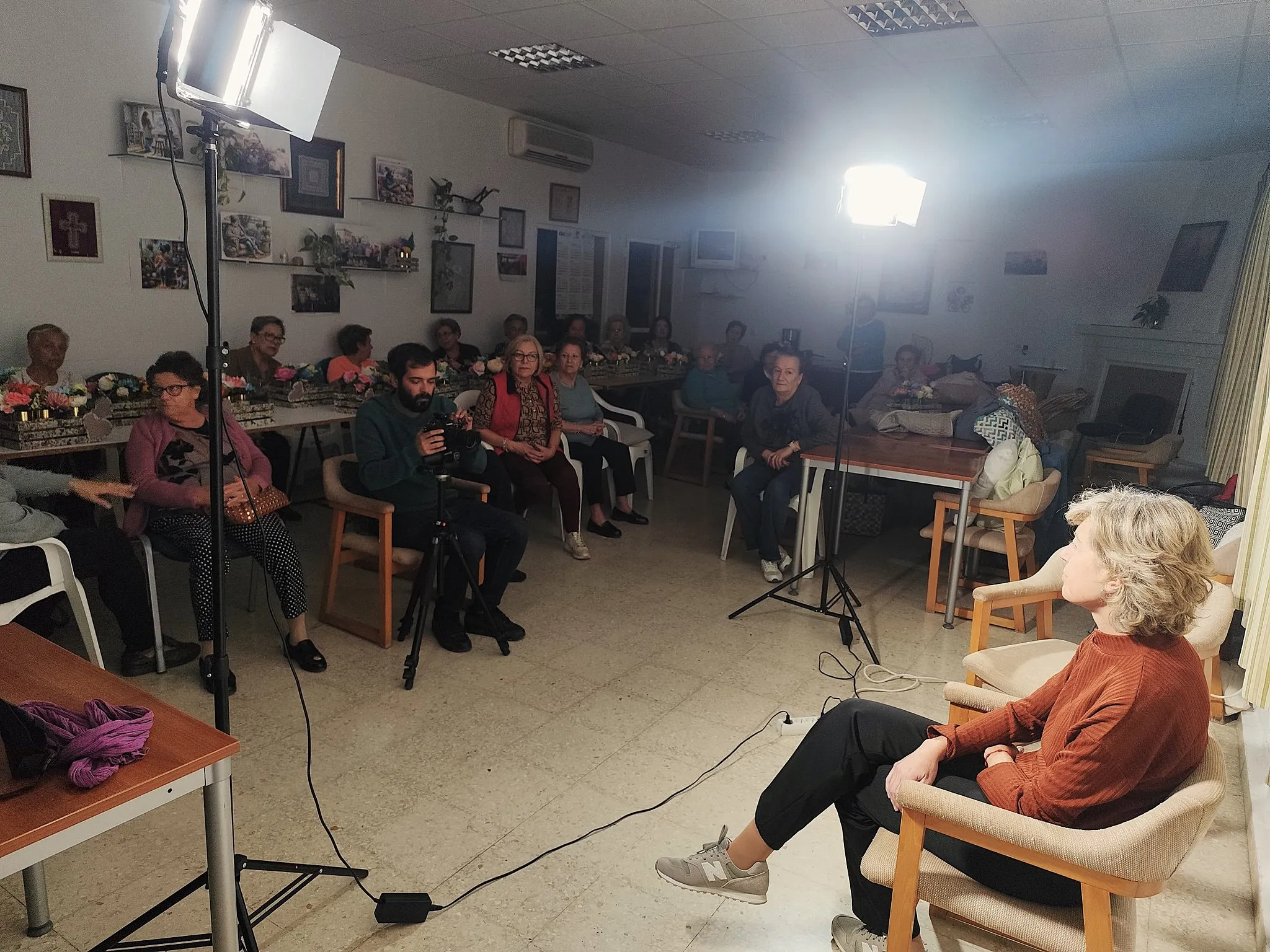 Rodaje del video por el Día Internacional contra la Violencia de Género. Foto: Ayuntamiento de Lopera