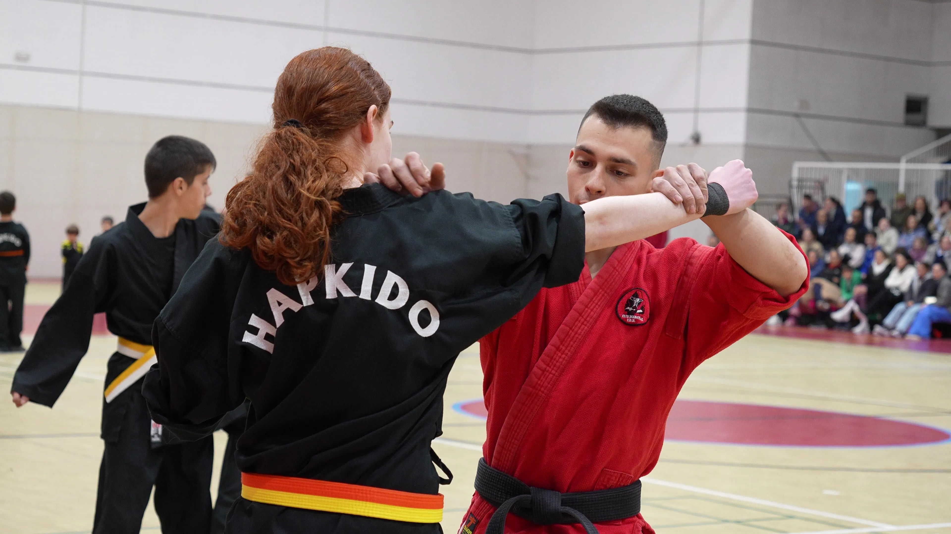 Exhibición de artes marciales de la Escuela de Villa del Río en Lopera