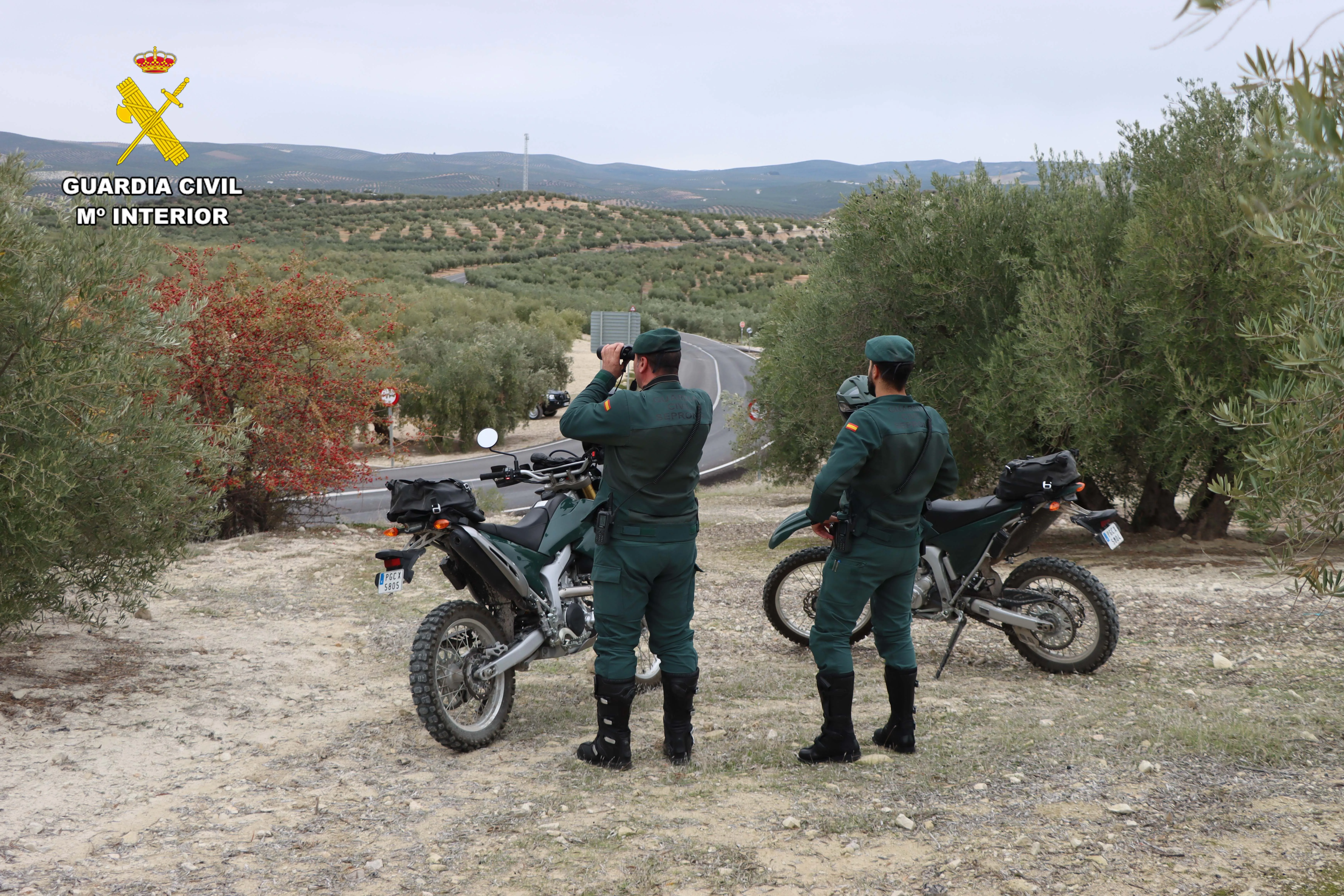 Agentes del SEPRONA de la Guardia Civil durante las investigaciones en Montoro por un presunto caso de maltrato animal